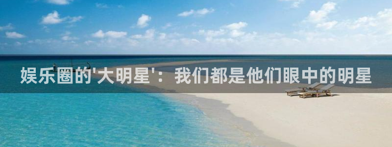 新宝gg在线注册：娱乐圈的\'大明星\'：我们都是他们眼中的明星